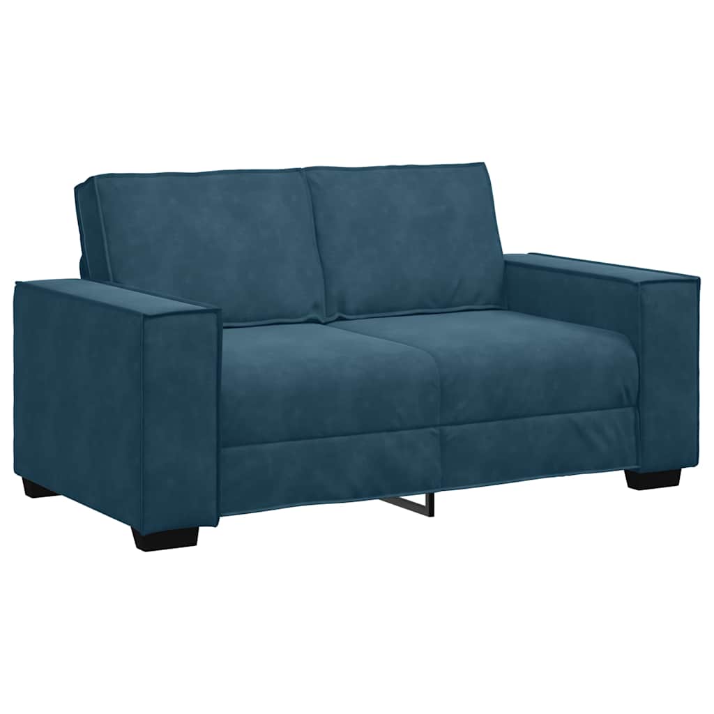 Διθέσιος Καναπές Μπλε Βελούδινος 160x78x84 εκ. - Pakobazaar