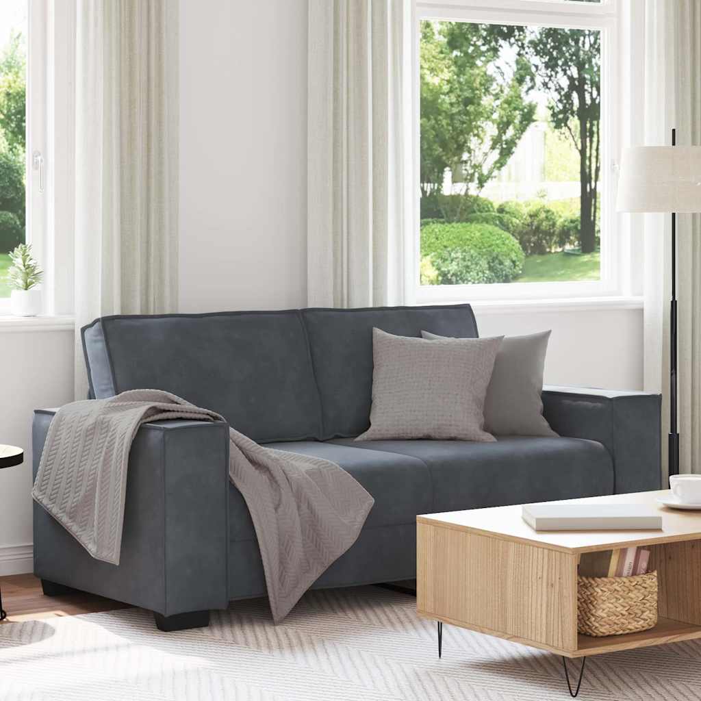 Διθέσιος Καναπές Σκούρο Γκρι 180x78x84 εκ. Βελούδο - Pakobazaar