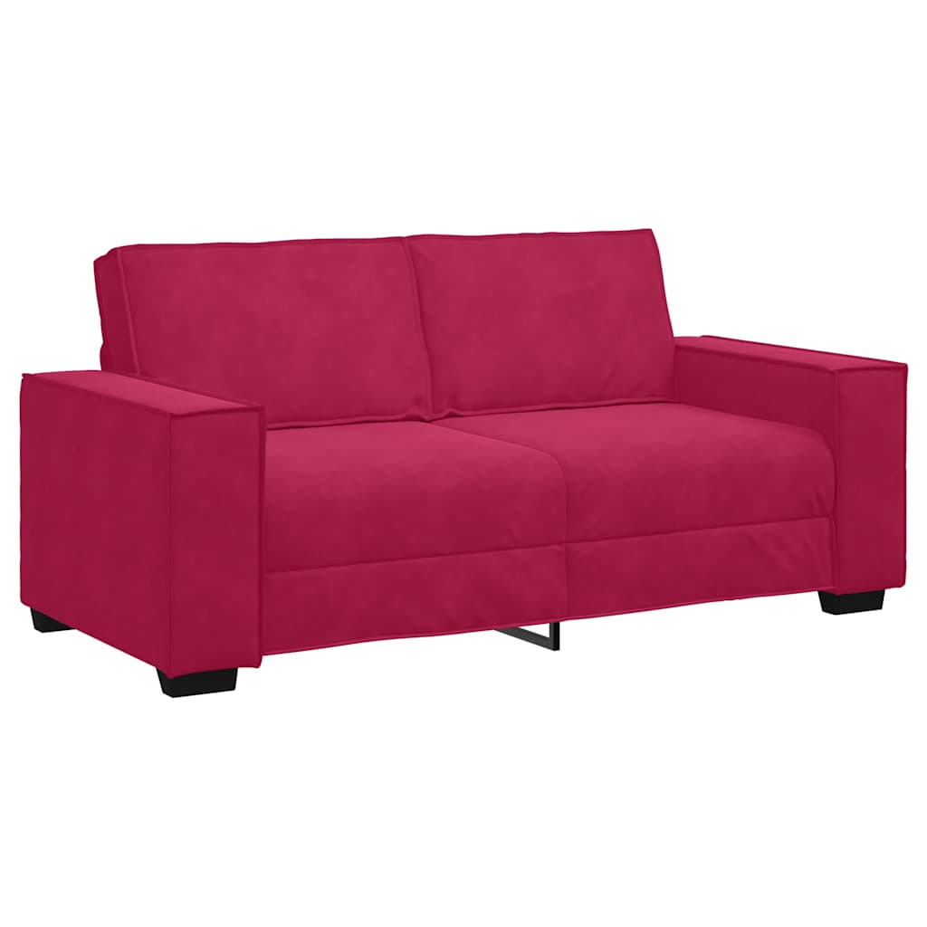 Διθέσιος Καναπές Κόκκινος Βελούδος 180x78x84 εκ. - Pakobazaar
