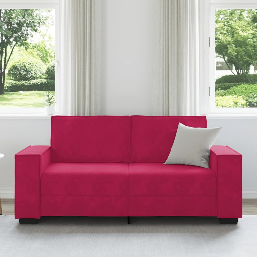 Διθέσιος Καναπές Κόκκινος Βελούδος 180x78x84 εκ. - Pakobazaar