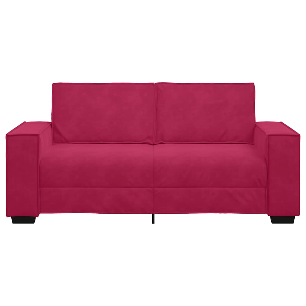 Διθέσιος Καναπές Κόκκινος Βελούδος 180x78x84 εκ. - Pakobazaar