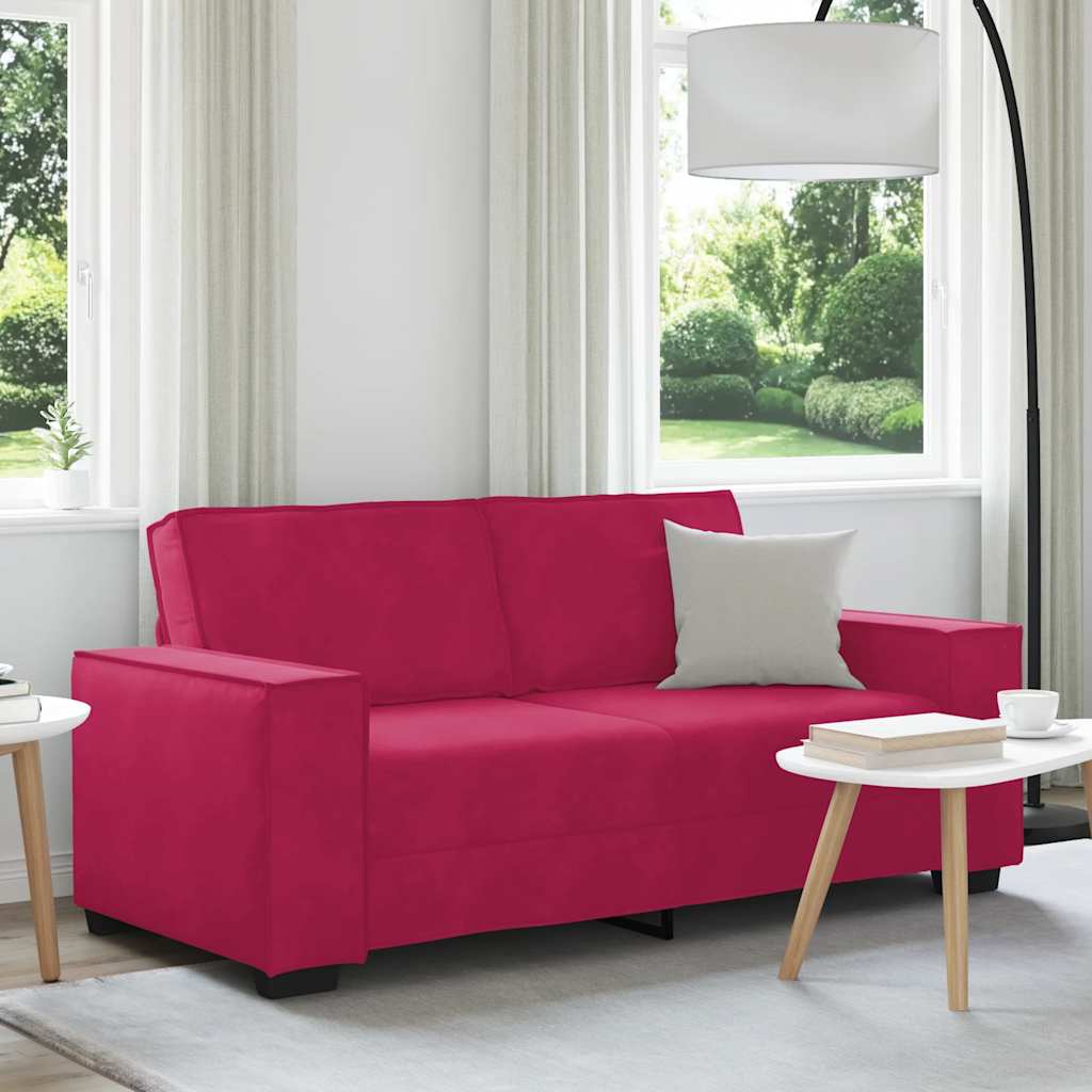 Διθέσιος Καναπές Κόκκινος Βελούδος 180x78x84 εκ. - Pakobazaar