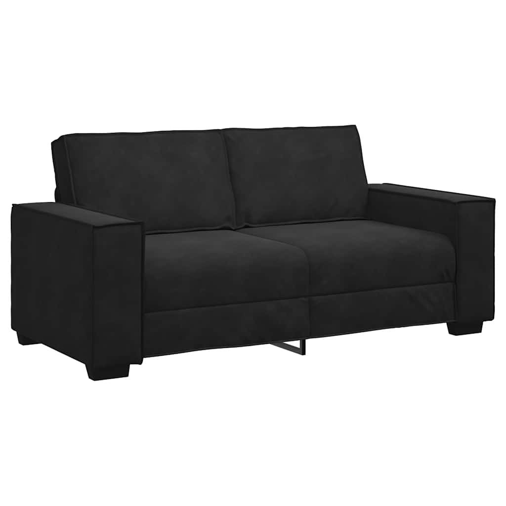 Διθέσιος Καναπές Μαύρος Βελούδινος 180x78x84 εκ. - Pakobazaar
