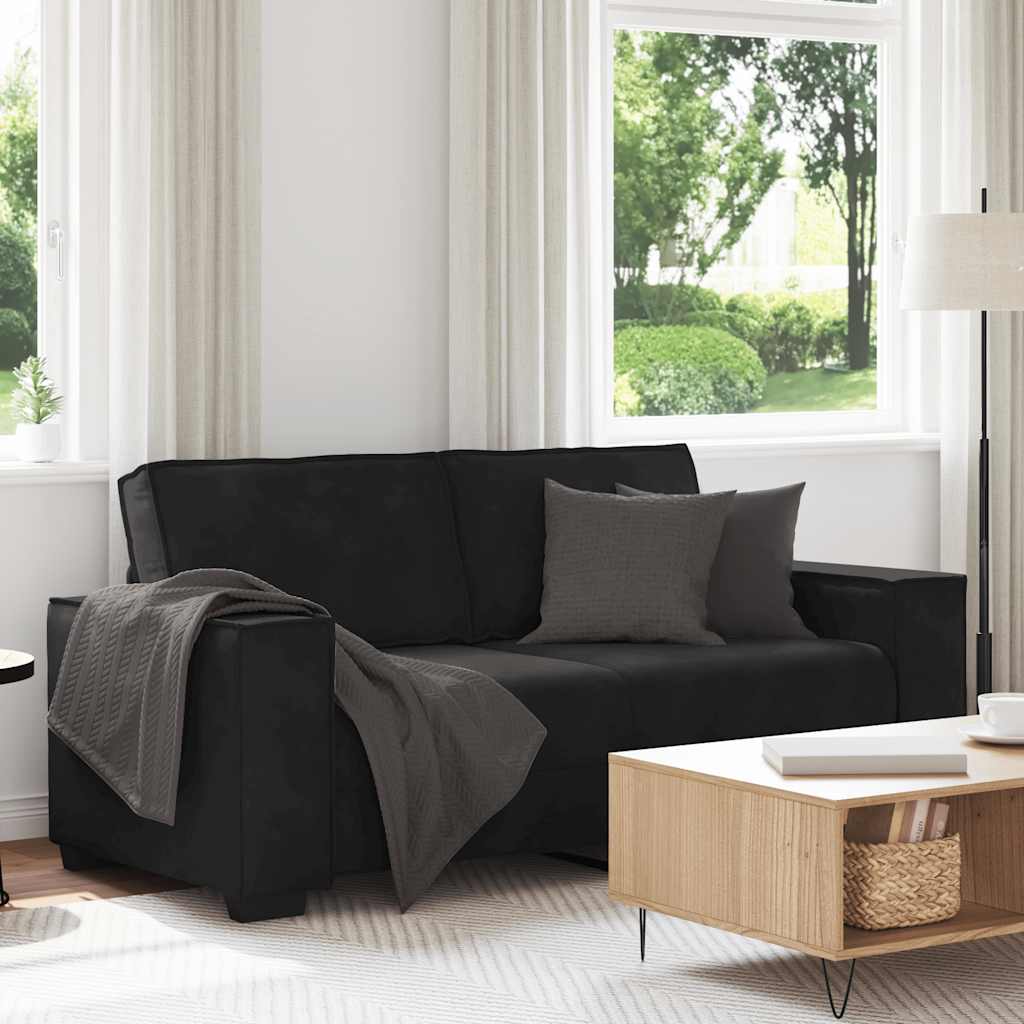 Διθέσιος Καναπές Μαύρος Βελούδινος 180x78x84 εκ. - Pakobazaar