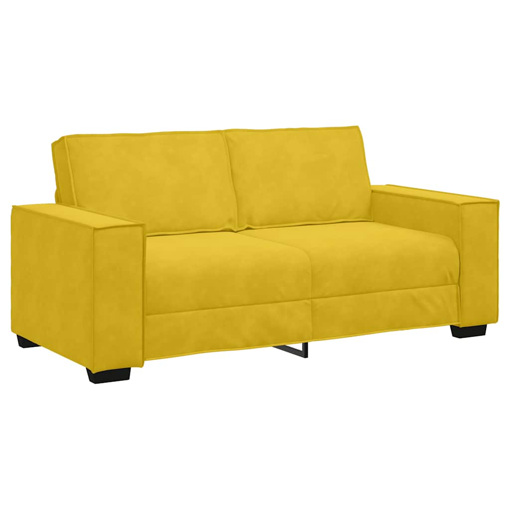 Διθέσιος Καναπές Κίτρινος Βελούδινος 180x78x84 εκ. - Pakobazaar