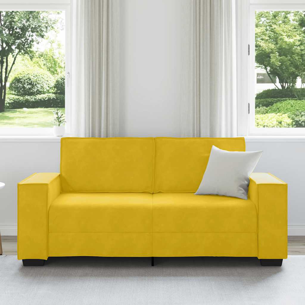 Διθέσιος Καναπές Κίτρινος Βελούδινος 180x78x84 εκ. - Pakobazaar