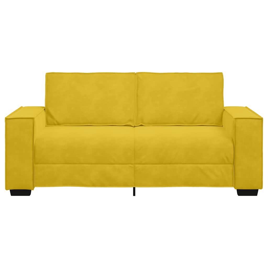 Διθέσιος Καναπές Κίτρινος Βελούδινος 180x78x84 εκ. - Pakobazaar