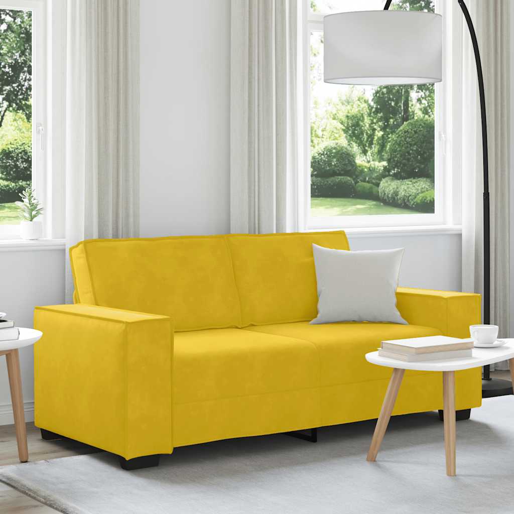 Διθέσιος Καναπές Κίτρινος Βελούδινος 180x78x84 εκ. - Pakobazaar
