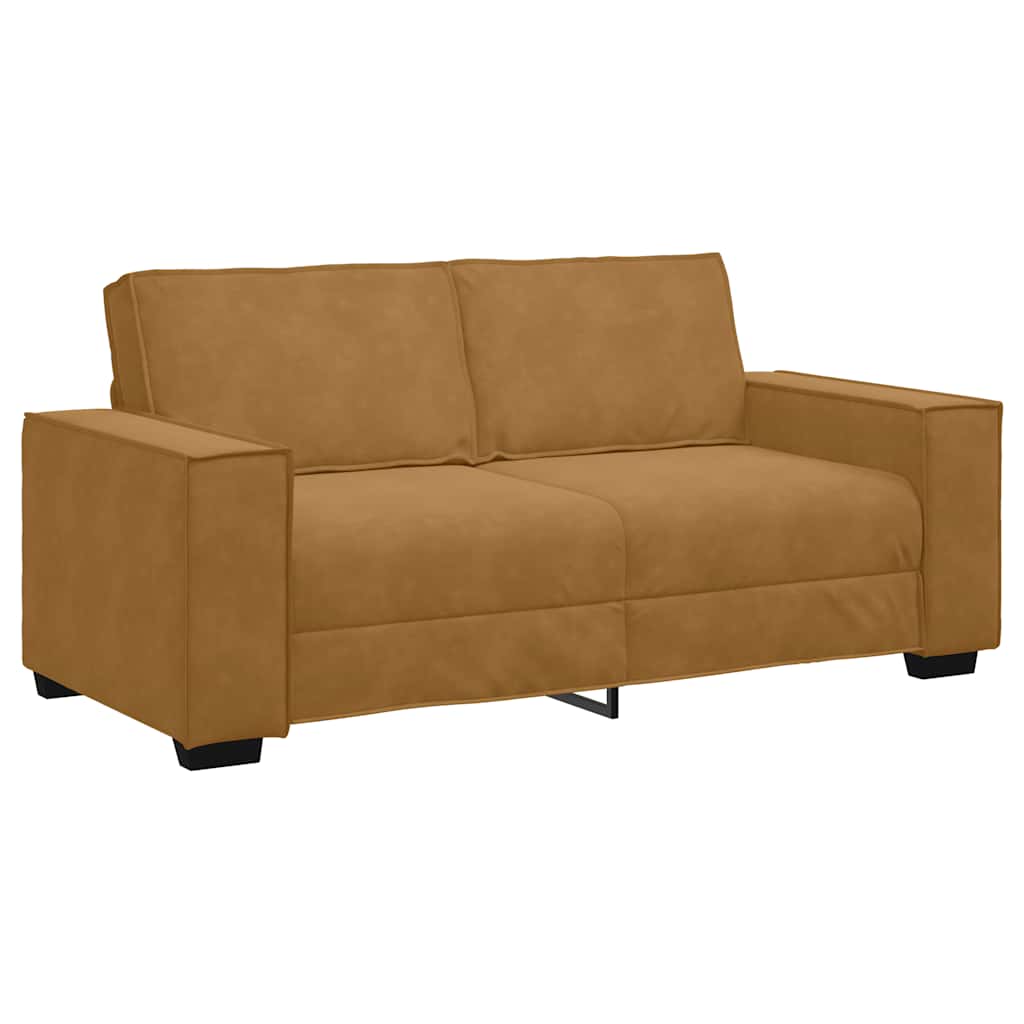 Διθέσιος Καναπές Καφέ Βελούδινος 180x78x84 εκ. - Pakobazaar