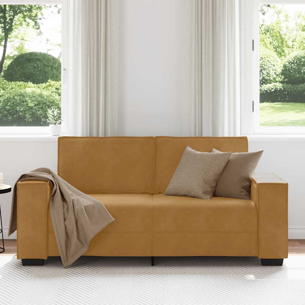Διθέσιος Καναπές Καφέ Βελούδινος 180x78x84 εκ. - Pakobazaar
