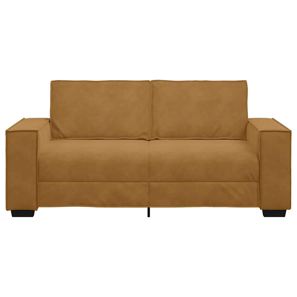 Διθέσιος Καναπές Καφέ Βελούδινος 180x78x84 εκ. - Pakobazaar