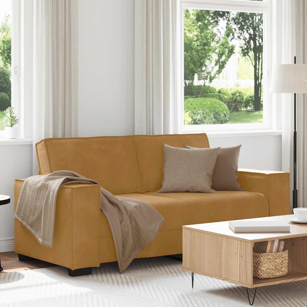 Διθέσιος Καναπές Καφέ Βελούδινος 180x78x84 εκ. - Pakobazaar