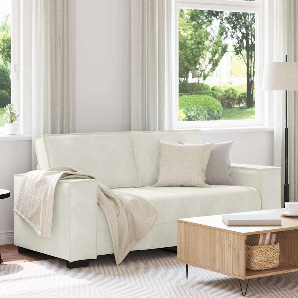Διθέσιος Καναπές Κρεμ 180x78x84 εκ. Βελούδο - Pakobazaar