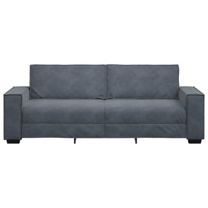 Τριθέσιος Καναπές Σκούρο Γκρι 220x78x84 εκ. Βελούδο - Pakobazaar