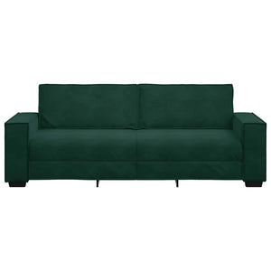 Τριθέσιος Καναπές Σκούρο Πράσινο 220x78x84 εκ. Βελούδο - Pakobazaar
