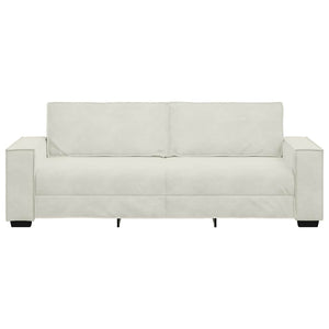 Τριθέσιος Καναπές Κρεμ 220x78x84 εκ. Βελούδος - Pakobazaar