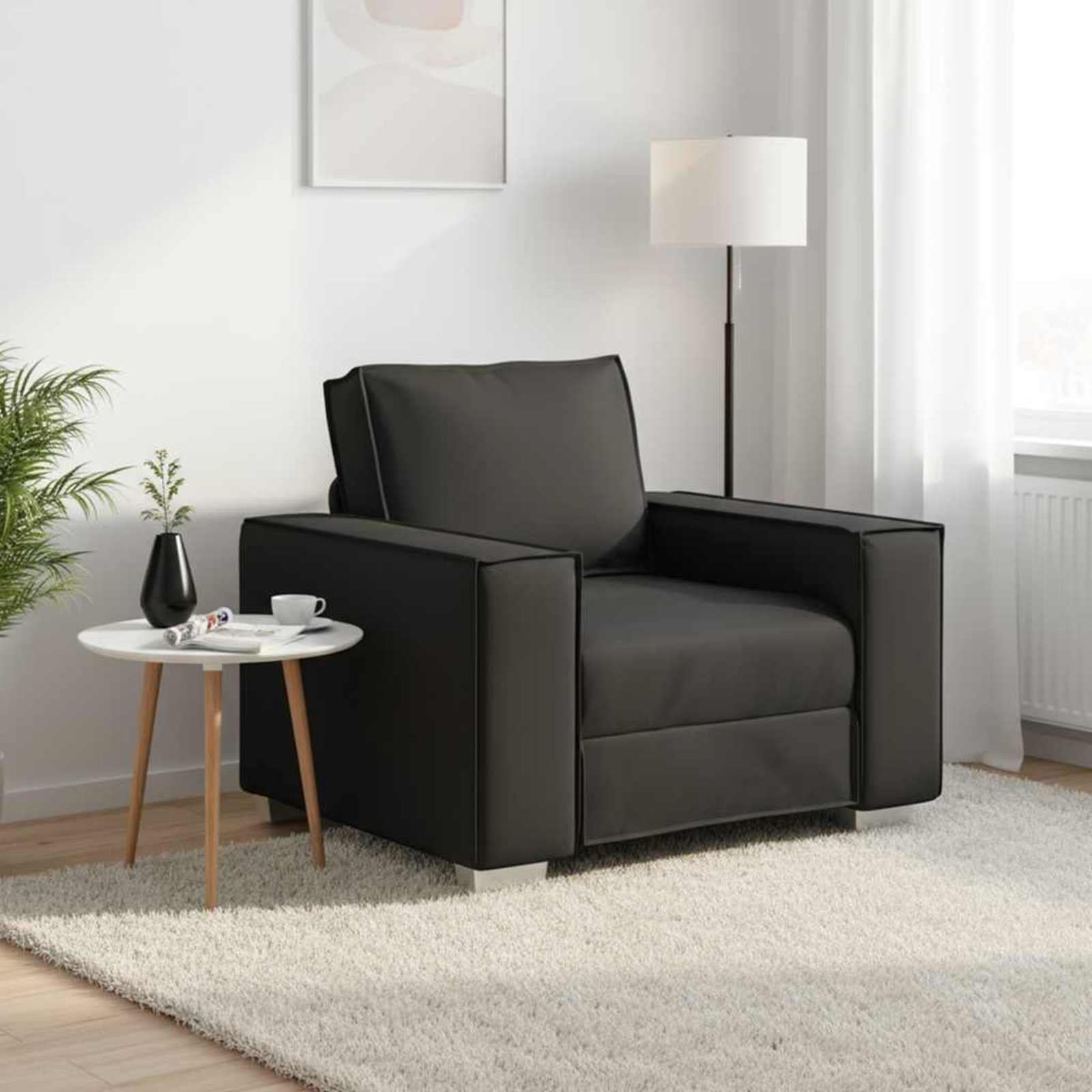 Καναπές Μαύρο 99 x 80 x 84 εκ ύφασμα - Pakobazaar