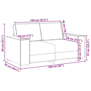 Καναπές Καπουτσίνο 160 x 80 x 84 εκ ύφασμα - Pakobazaar