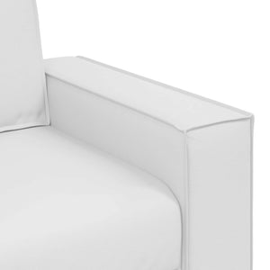Καναπές Λευκό 160 x 80 x 84 εκ ύφασμα - Pakobazaar