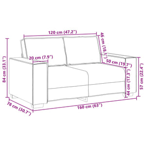 Καναπές Λευκό 160 x 80 x 84 εκ ύφασμα - Pakobazaar