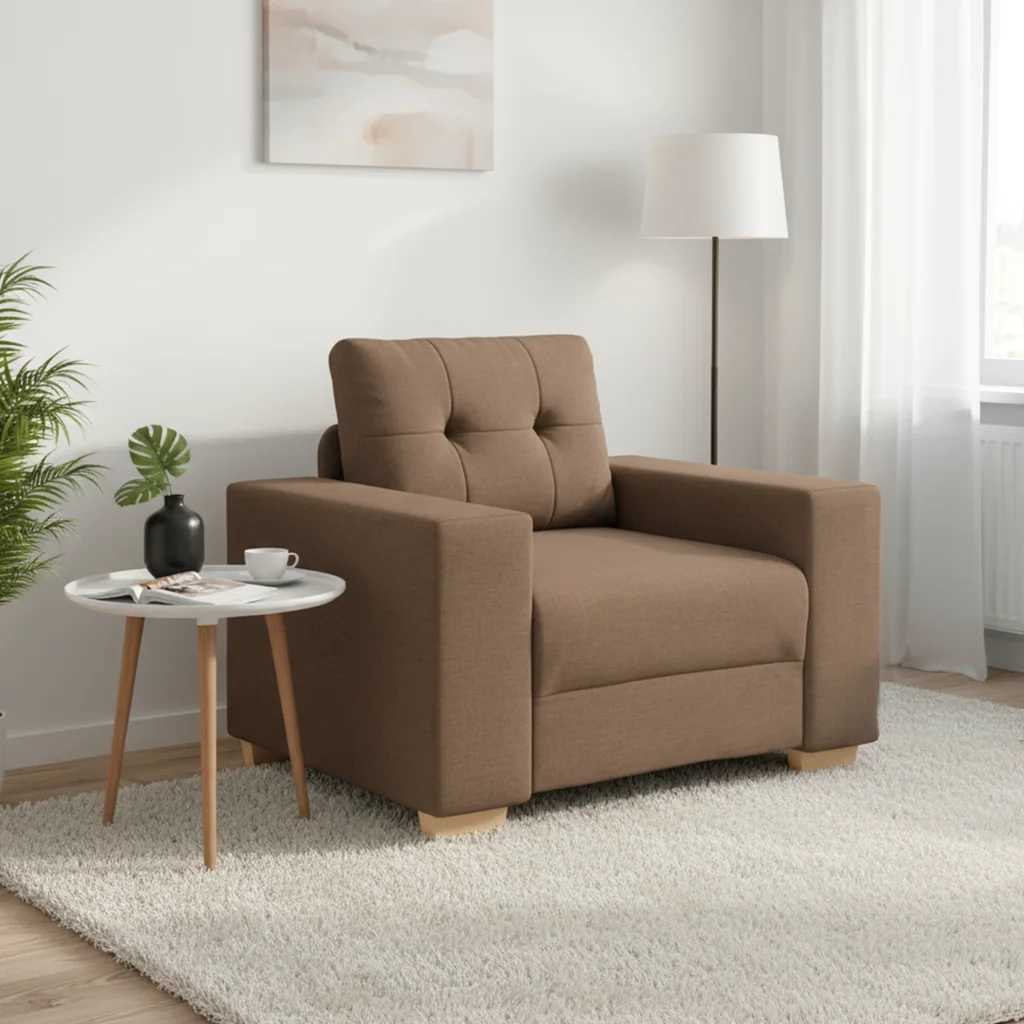 Πολυθρόνα Καφέ 100x78x80 εκ. Ύφασμα - Pakobazaar