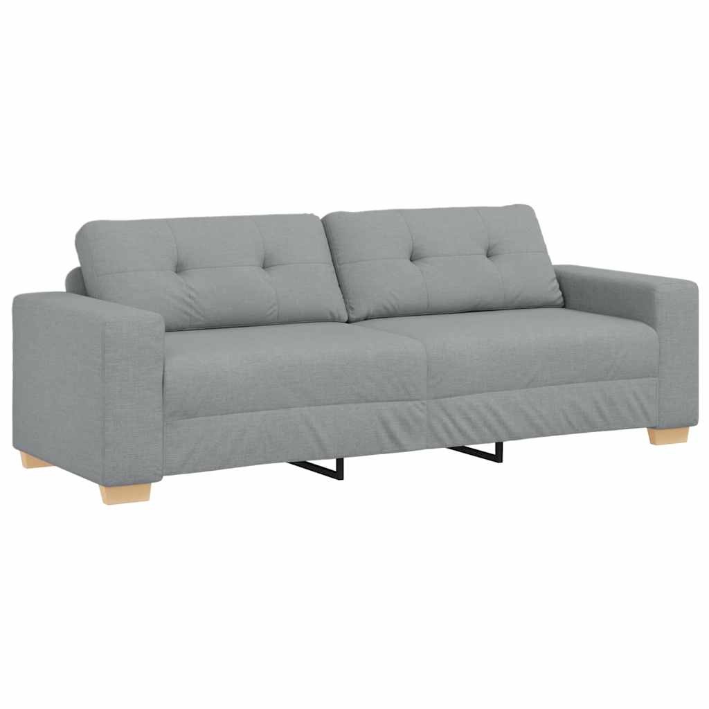 Τριθέσιος Καναπές Ανοιχτό Γκρι 220x78x80 εκ. Ύφασμα - Pakobazaar
