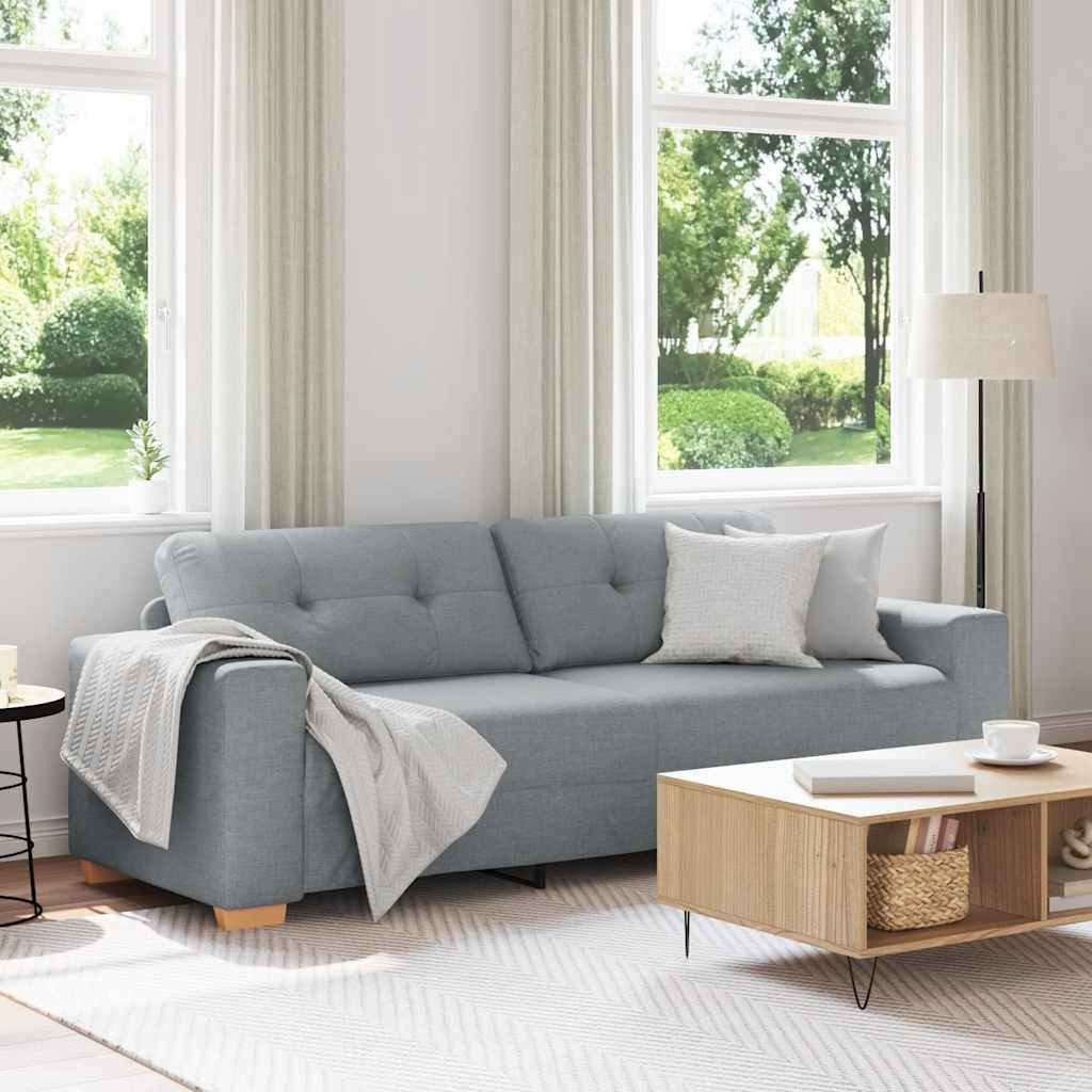Τριθέσιος Καναπές Ανοιχτό Γκρι 220x78x80 εκ. Ύφασμα - Pakobazaar