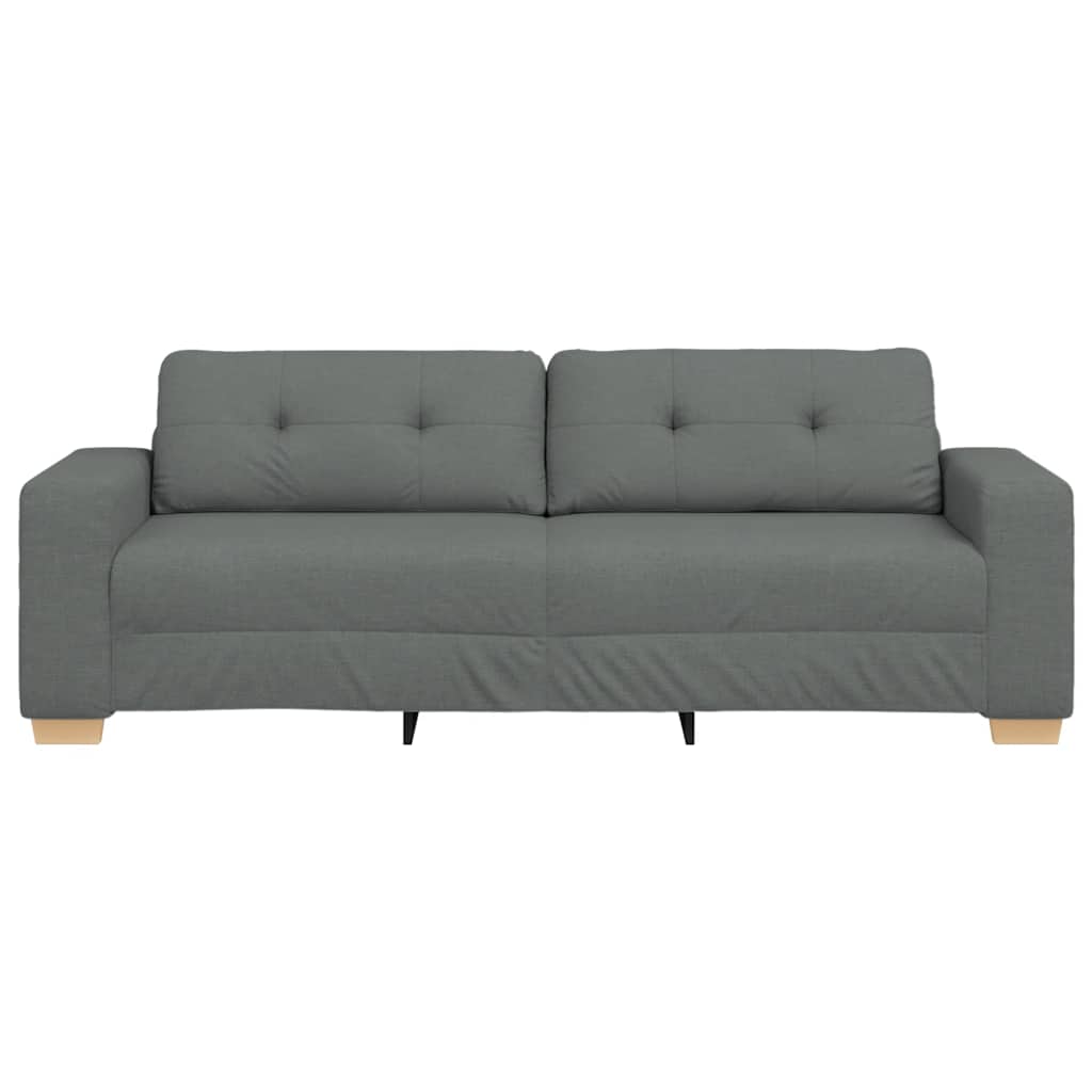 Τριθέσιος Καναπές Σκούρο Γκρι 220x78x80 εκ. Ύφασμα - Pakobazaar