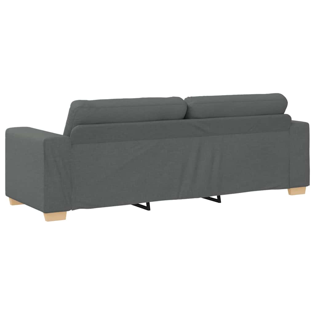 Τριθέσιος Καναπές Σκούρο Γκρι 220x78x80 εκ. Ύφασμα - Pakobazaar