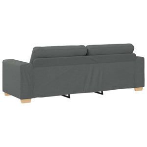 Τριθέσιος Καναπές Σκούρο Γκρι 220x78x80 εκ. Ύφασμα - Pakobazaar