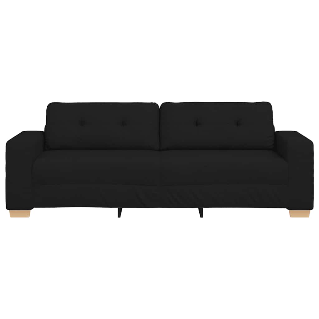 Τριθέσιος Καναπές Μαύρος 220x78x80 εκ. Ύφασμα - Pakobazaar