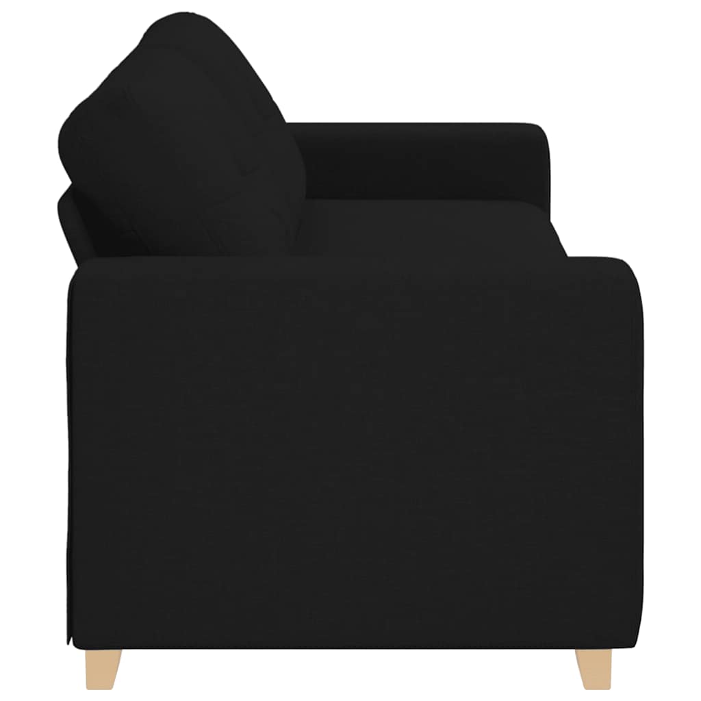 Τριθέσιος Καναπές Μαύρος 220x78x80 εκ. Ύφασμα - Pakobazaar