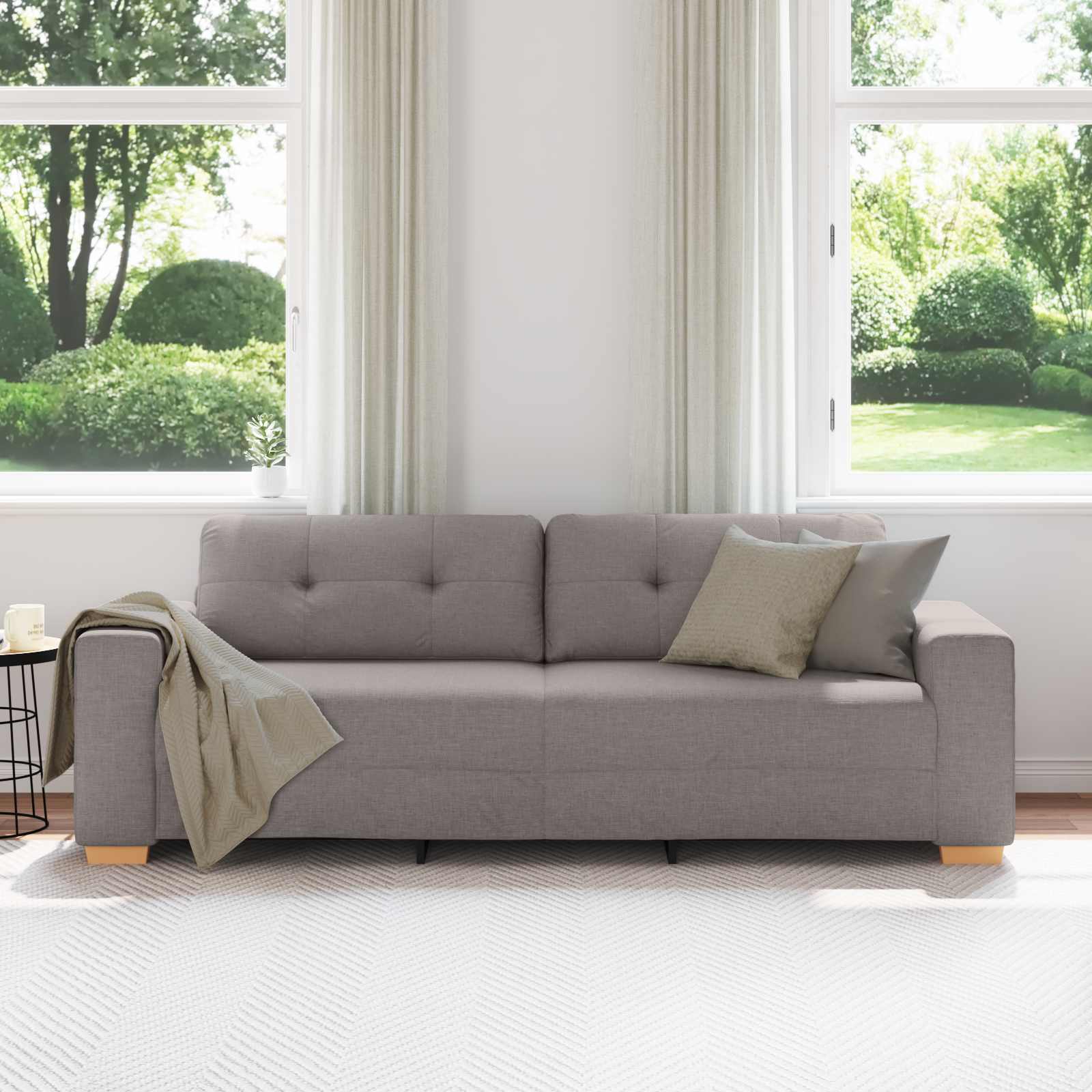 3-Θέσιος καναπές Taupe 220 cm ύφασμα - Pakobazaar