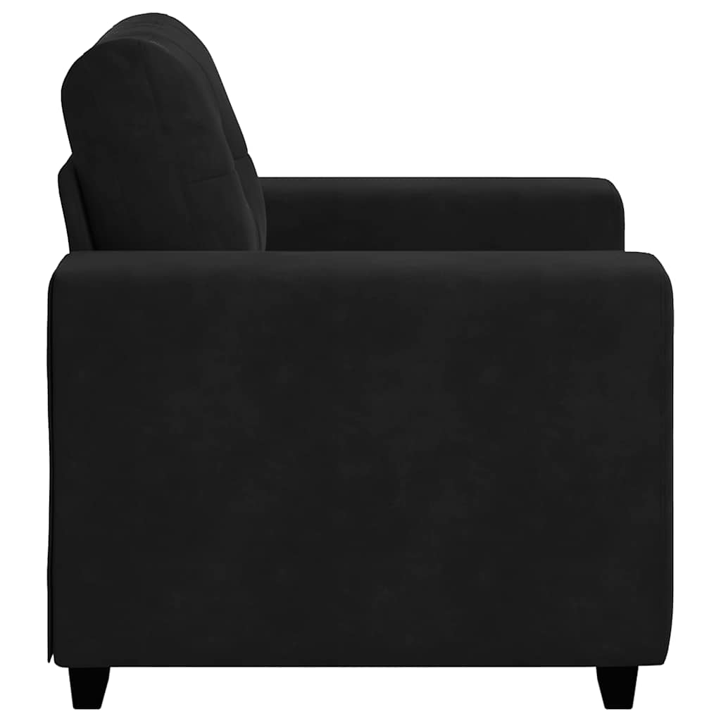 Πολυθρόνα Μαύρη Βελούδινη 100x78x80 εκ. - Pakobazaar