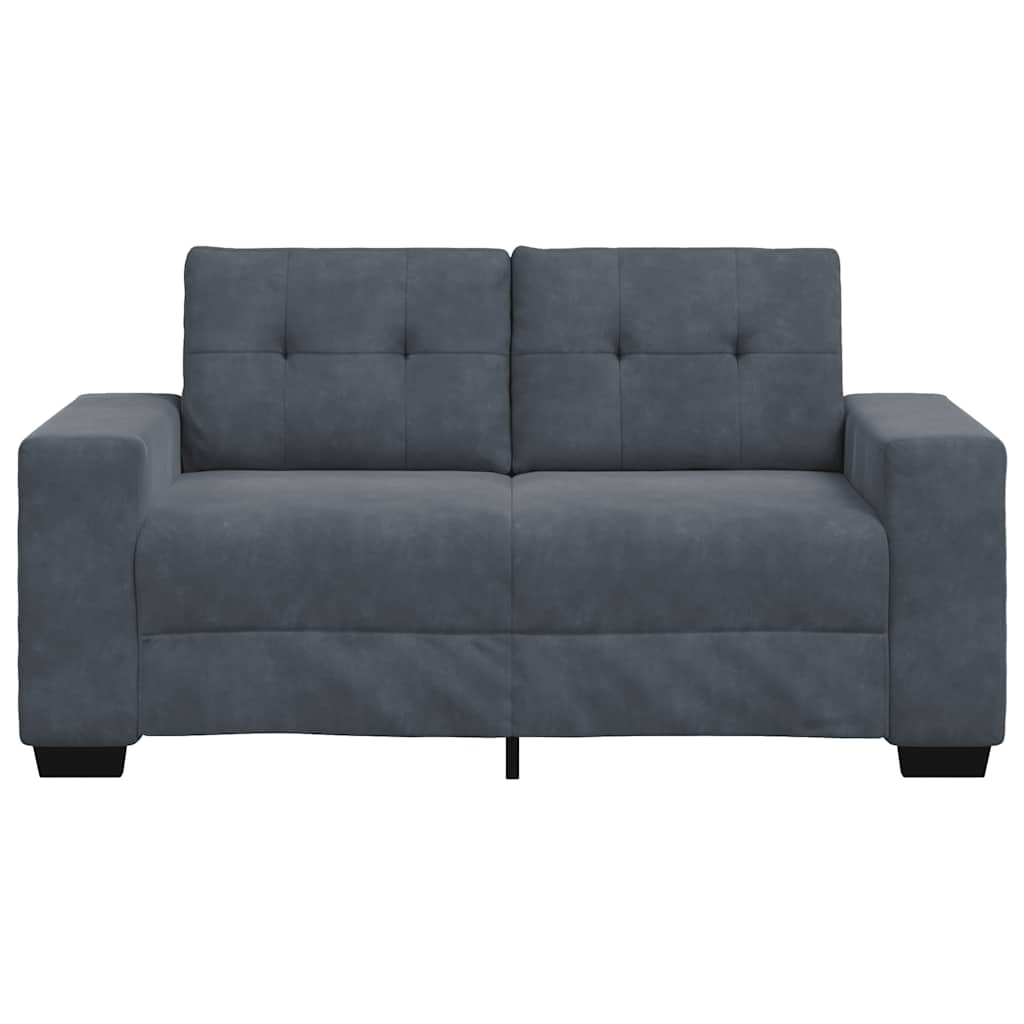Καναπές Διθέσιος Σκούρο Γκρι Βελούδος 160 x 77 x 82 εκ. - Pakobazaar