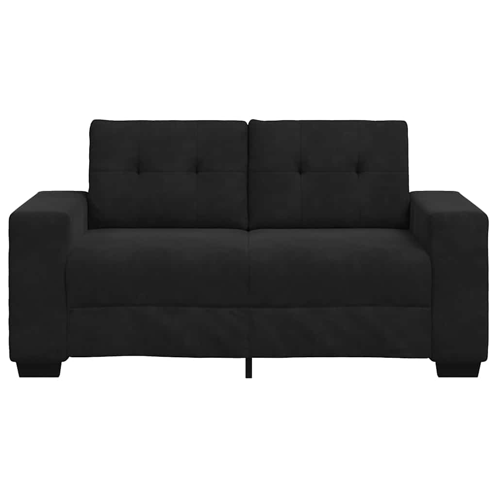 Καναπές Διθέσιος Μαύρος Βελούδινος 160 x 77 x 82 εκ. - Pakobazaar