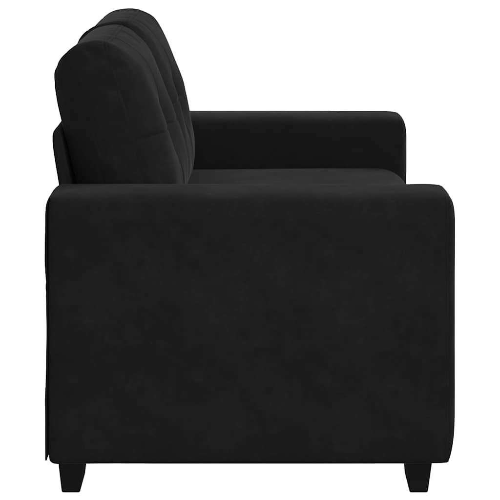 Καναπές Διθέσιος Μαύρος Βελούδινος 160 x 77 x 82 εκ. - Pakobazaar