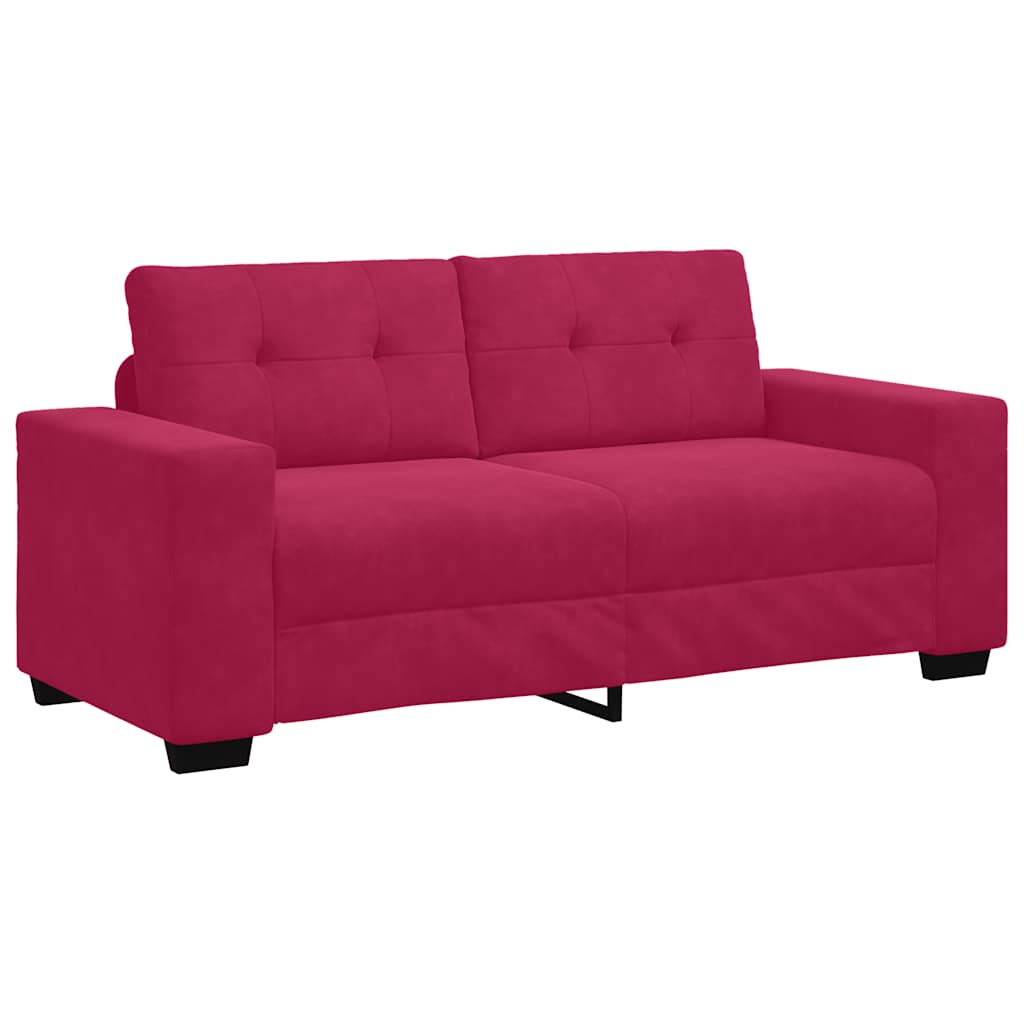 Καναπές Διθέσιος Κόκκινος Βελούδος 180 x 77 x 82 εκ. - Pakobazaar