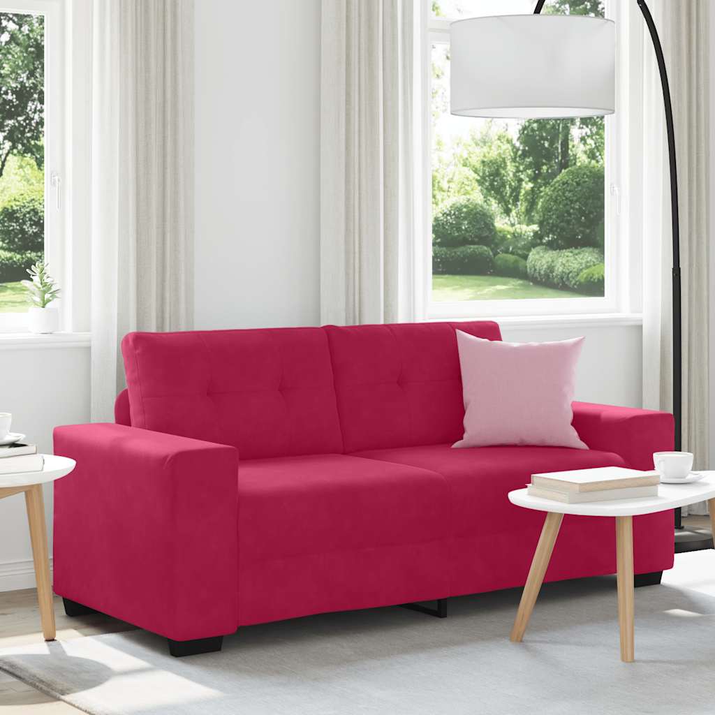 Καναπές Διθέσιος Κόκκινος Βελούδος 180 x 77 x 82 εκ. - Pakobazaar