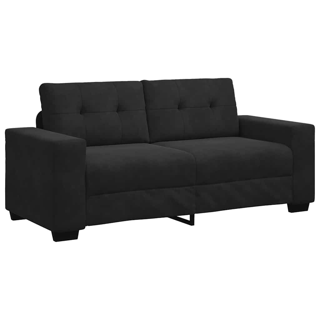 Καναπές Διθέσιος Μαύρος Βελούδινος 180 x 77 x 82 εκ. - Pakobazaar