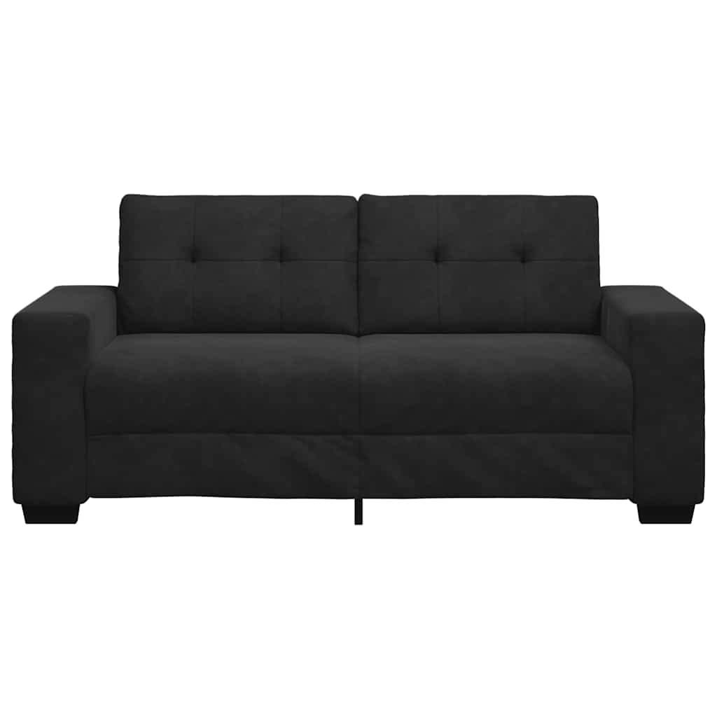 Καναπές Διθέσιος Μαύρος Βελούδινος 180 x 77 x 82 εκ. - Pakobazaar