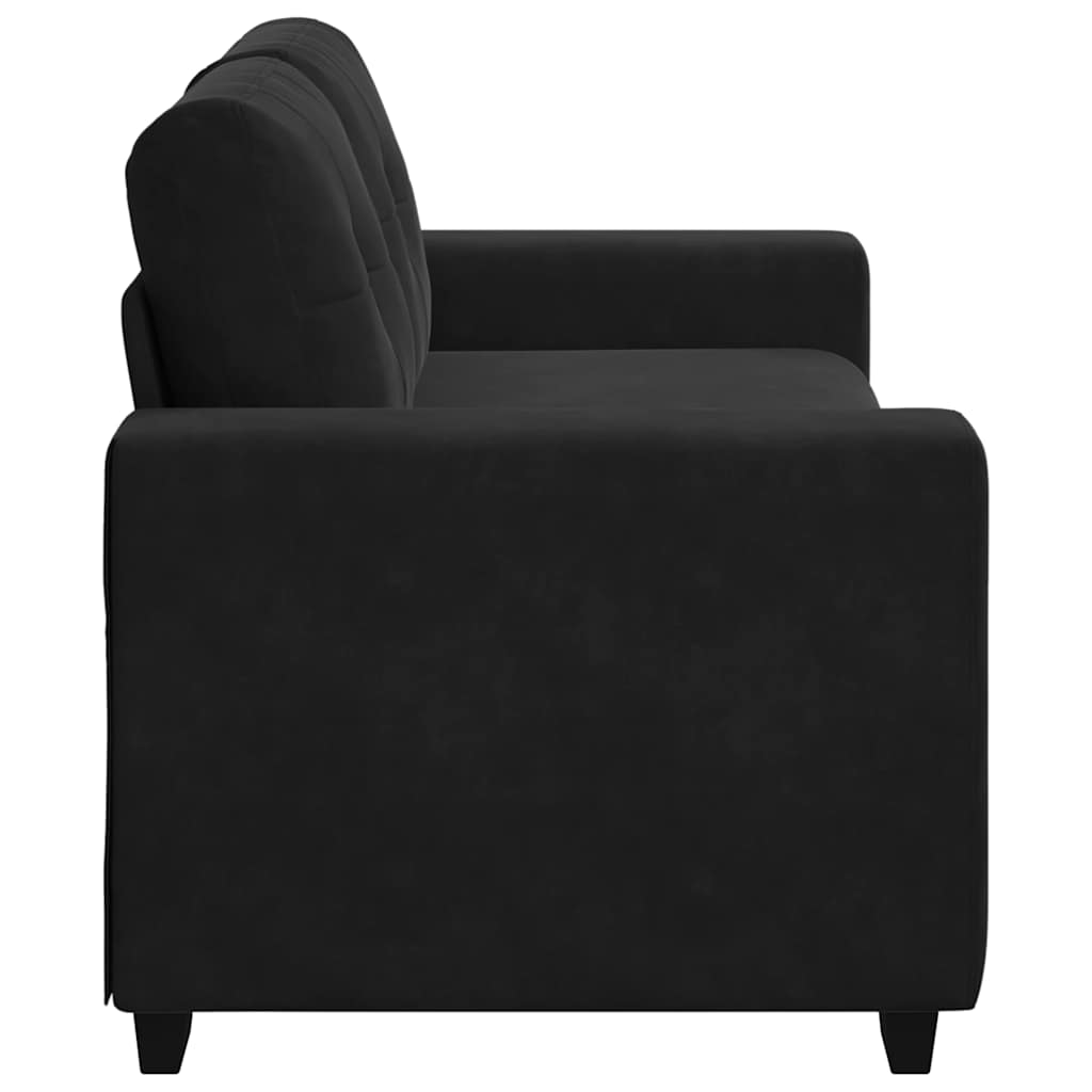 Καναπές Διθέσιος Μαύρος Βελούδινος 180 x 77 x 82 εκ. - Pakobazaar