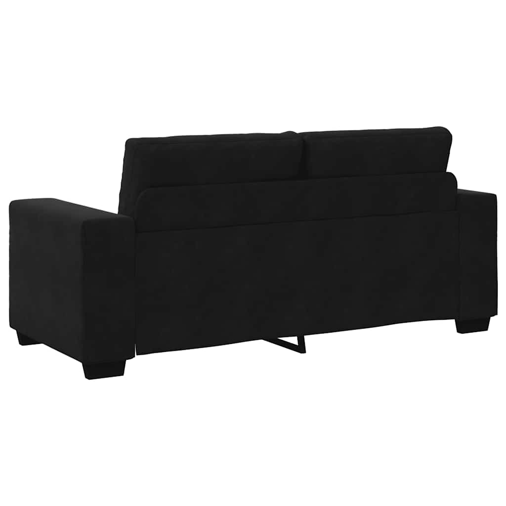 Καναπές Διθέσιος Μαύρος Βελούδινος 180 x 77 x 82 εκ. - Pakobazaar