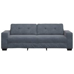 Τριθέσιος Καναπές Σκούρο Γκρι 220x78x80 εκ. Βελούδο - Pakobazaar