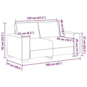 Διθέσιος Καναπές Σκούρο Γκρι 160x77x82 εκ. Ύφασμα - Pakobazaar