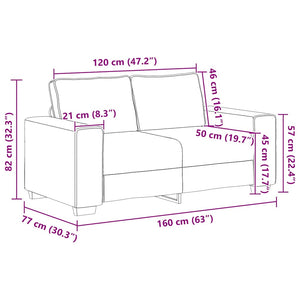 Διθέσιος Καναπές Μπεζ 160x77x82 εκ. Ύφασμα - Pakobazaar