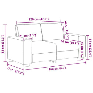 Διθέσιος Καναπές Μπεζ 160x77x82 εκ. Ύφασμα - Pakobazaar
