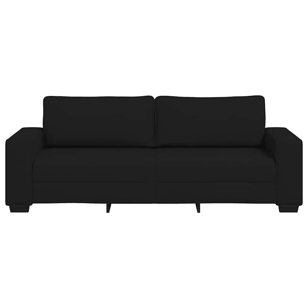 Τριθέσιος Καναπές Μαύρος 220x77x82 εκ. Ύφασμα - Pakobazaar