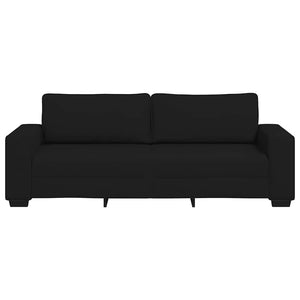 Τριθέσιος Καναπές Μαύρος 220x77x82 εκ. Ύφασμα - Pakobazaar
