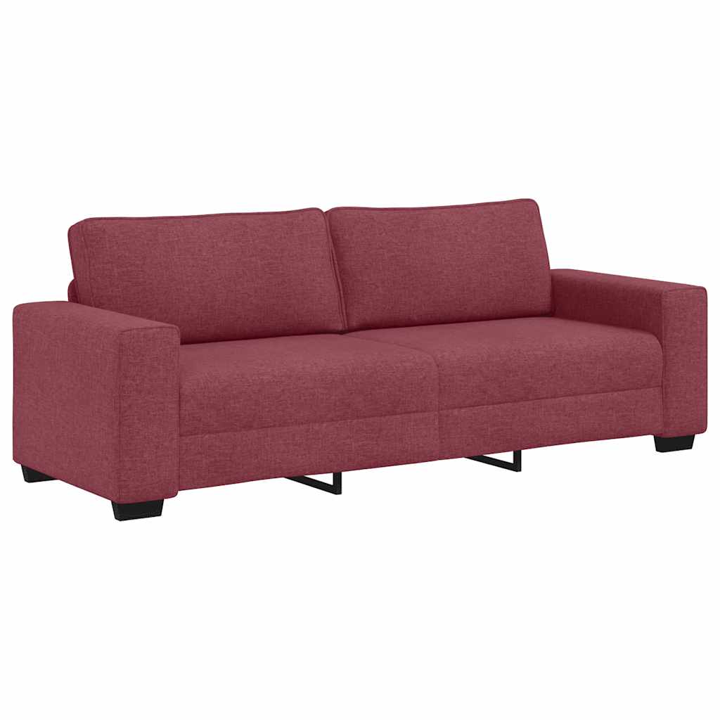 Τριθέσιος Καναπές Κόκκινος 220x77x82 εκ. Ύφασμα - Pakobazaar